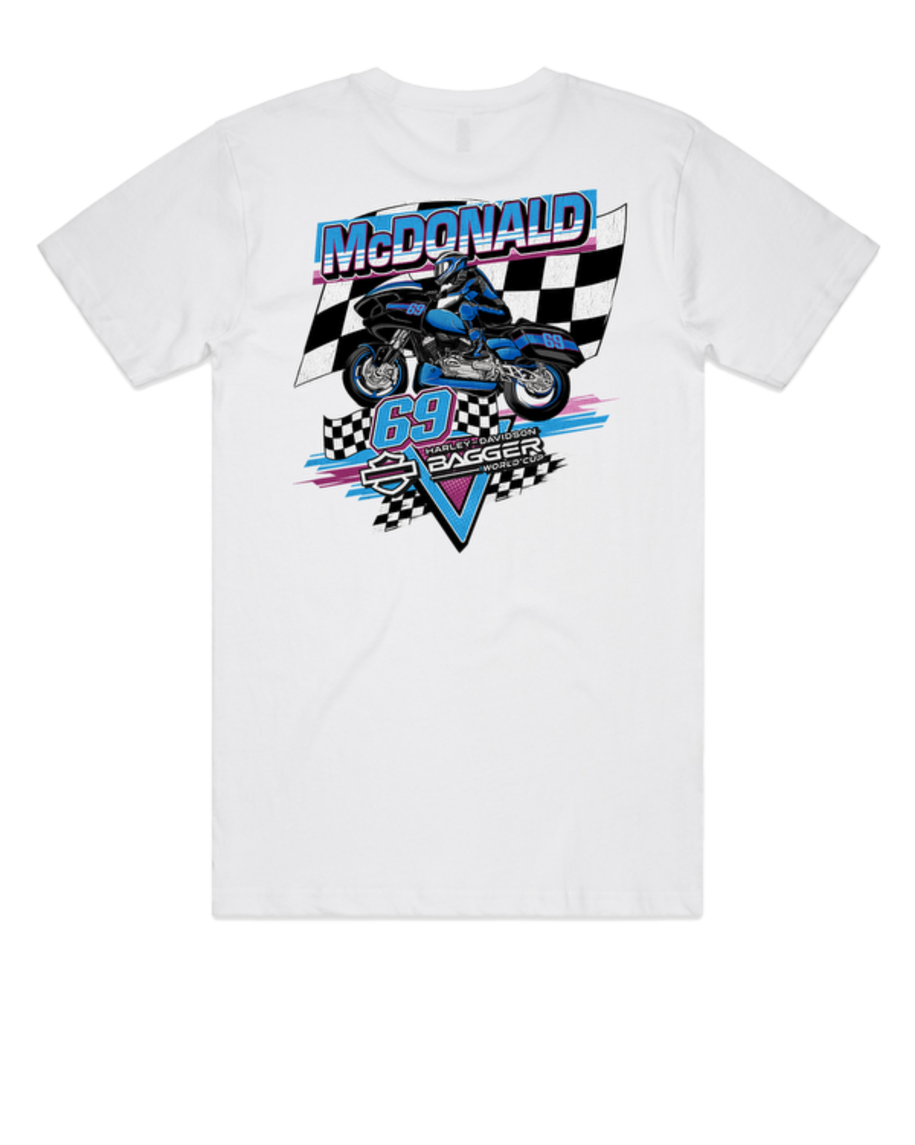 Joe Rascal Racing Joe Rascal Racing x Archie McDonald #69 Official Bagger World Cup T-Shirt