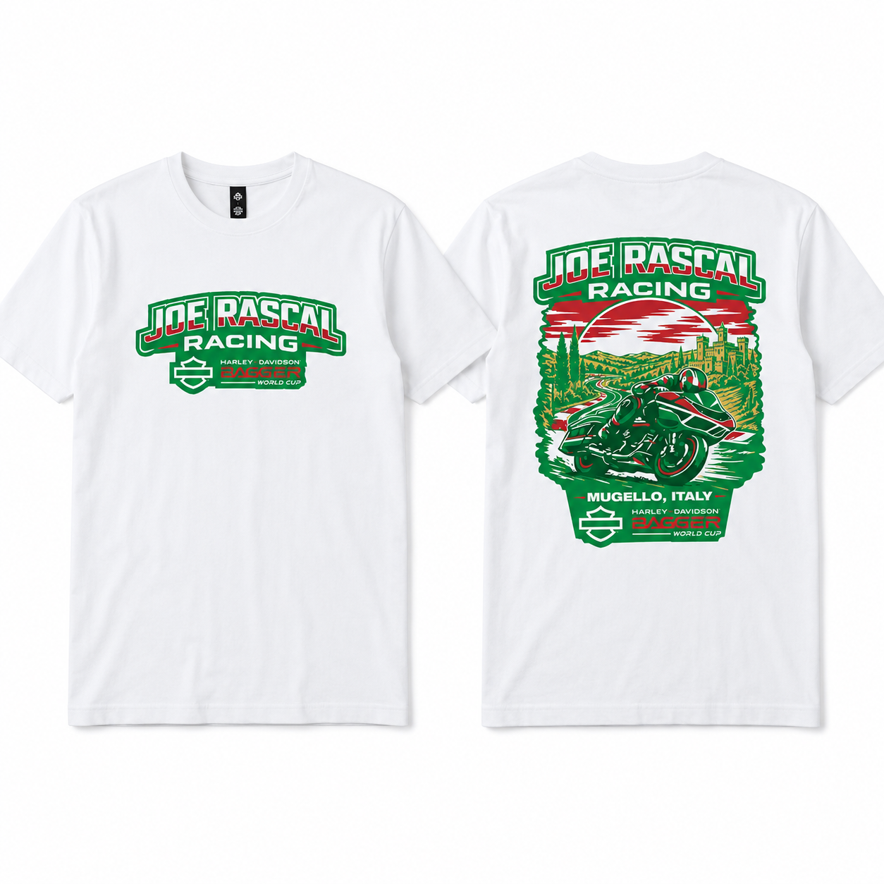 Joe Rascal Logo Joe Rascal Racing Mugello Italy Bagger World Cup Limited Edition T-Shi
