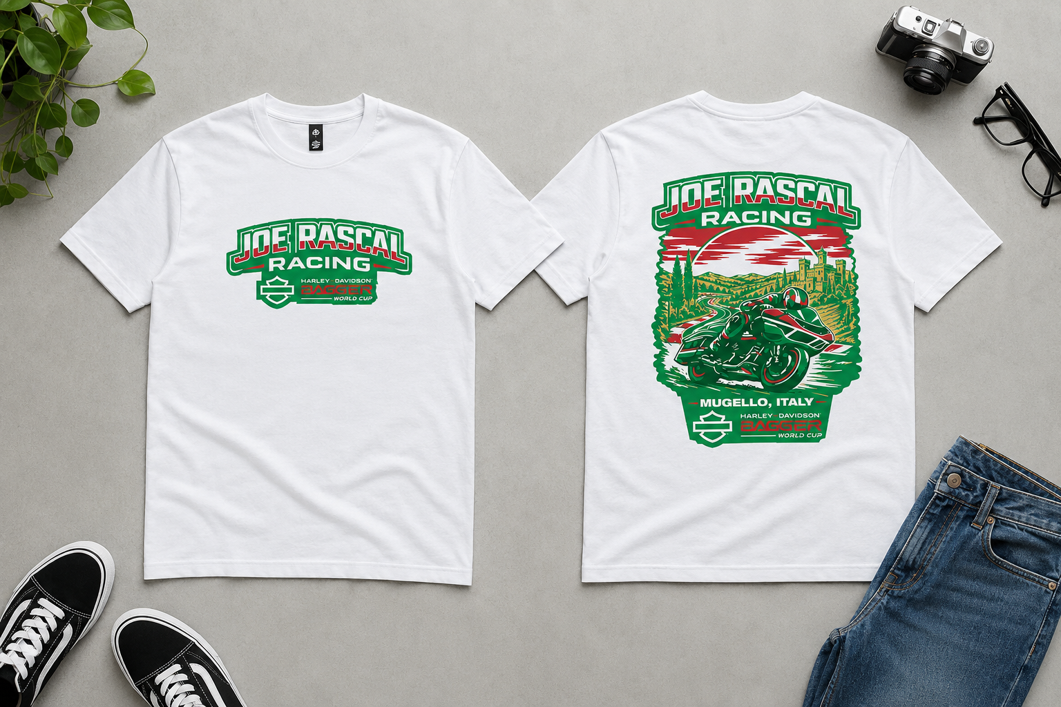 Joe Rascal Logo Joe Rascal Racing Mugello Italy Bagger World Cup Limited Edition T-Shi
