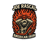 Joe Rascal American Iron Sticker | Premium Die-Cut Motorcycle Decal