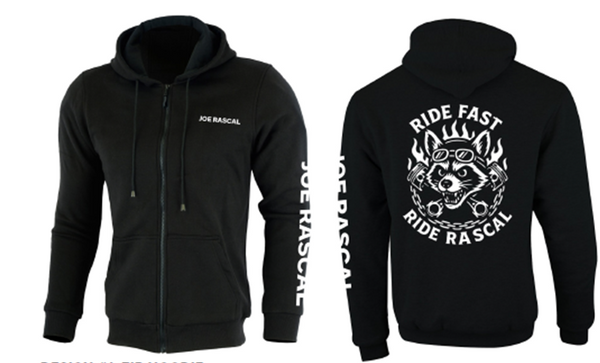 Joe Rascal Kevlar® Zip-Through Riding Hoody – Black – Ride Fast Ride Rascal